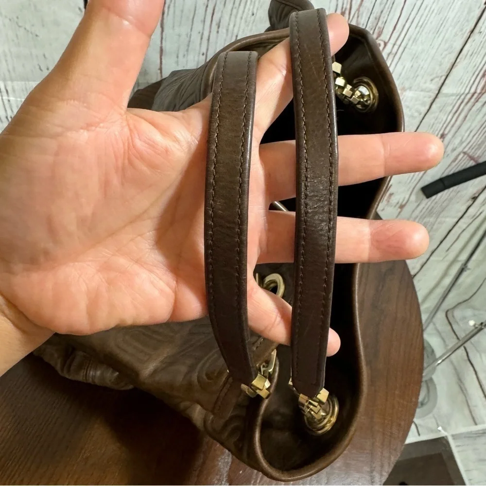 Louis Vuitton Paris Souple Whisper PM Chocolate Embossed leather bag limited
